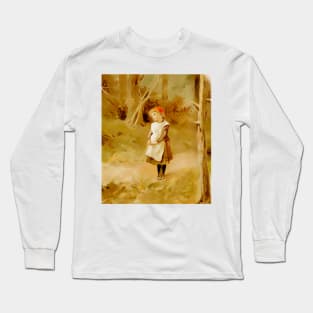 Lonely and lost girl in the forest Long Sleeve T-Shirt